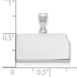 Polished Kansas State Shaped Charm Pendant in Real 14k White Gold