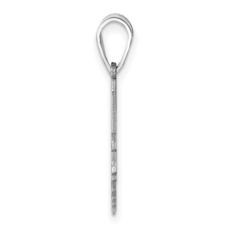 Polished Maine State Shaped Charm Pendant in Real 14k White Gold