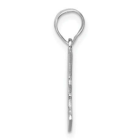 14k White Gold Minnesota State Pendant, Polished USA Map Charm for Women and Men