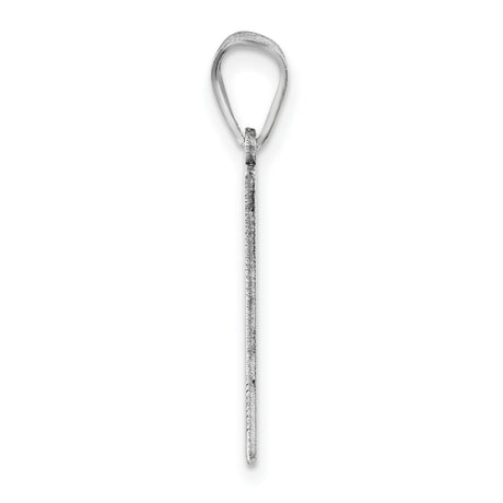 14k White Gold Mississippi State Map Outline Pendant, Polished Minimalist Charm for Women or Unisex Wear