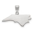 14k White Gold North Carolina State Outline Pendant, Polished Minimalist Charm for Women or Unisex Wear