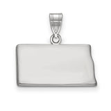 North Dakota State Charm Pendant in Real 14k White Gold