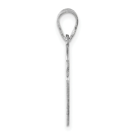 New Jersey State Charm Pendant in Real 14k White Gold