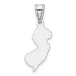 New Jersey State Charm Pendant in Real 14k White Gold