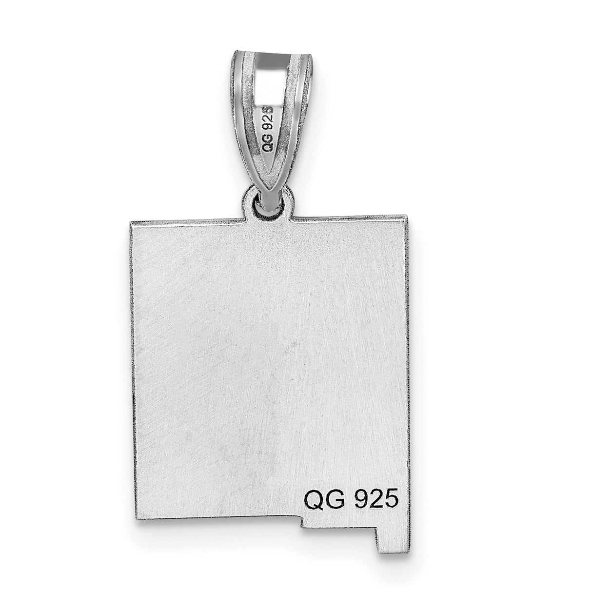 New Mexico State Charm Pendant in Real 14k White Gold