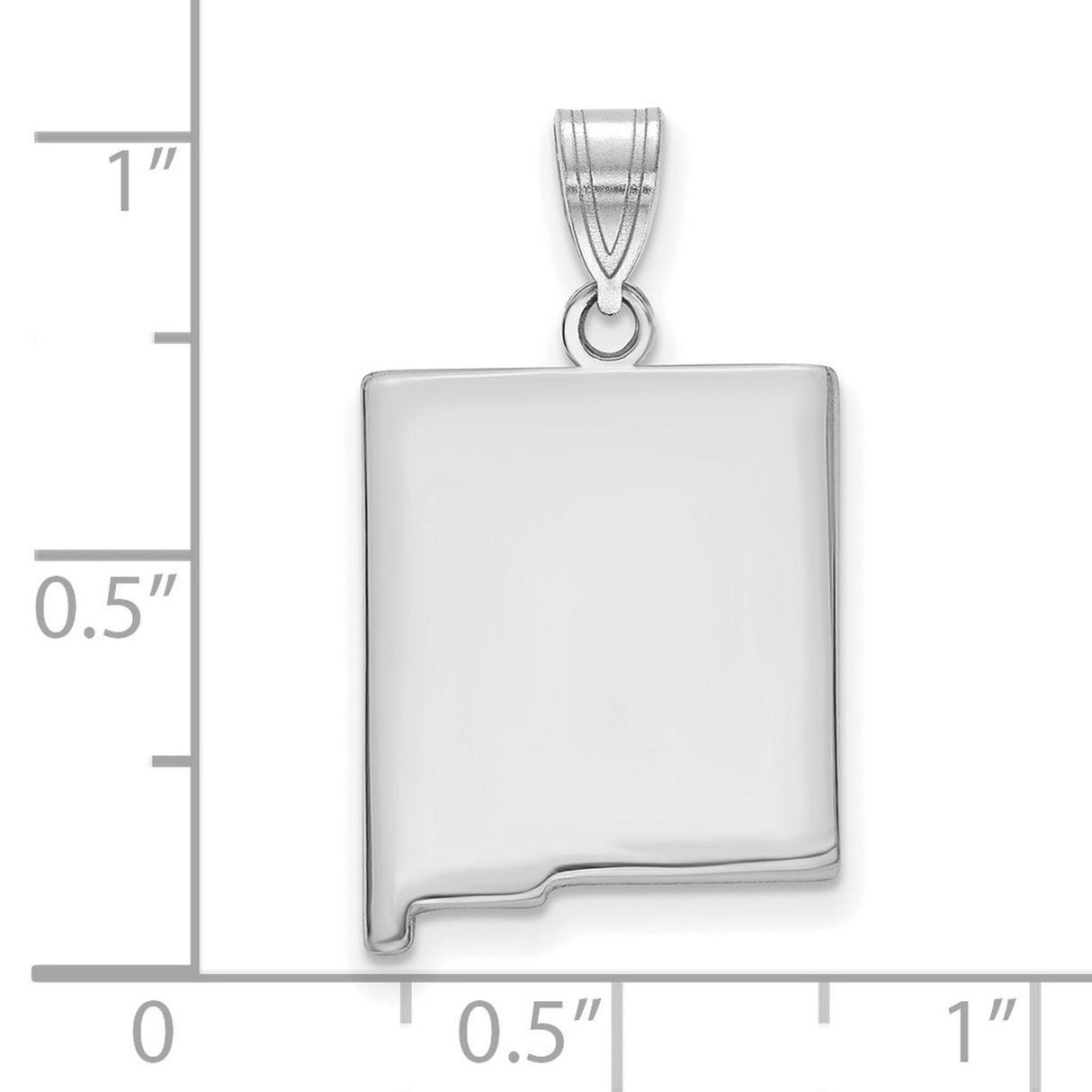New Mexico State Charm Pendant in Real 14k White Gold