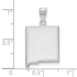 New Mexico State Charm Pendant in Real 14k White Gold