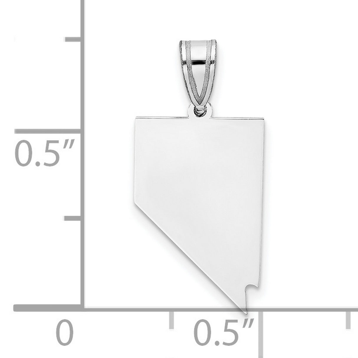 Nevada State Charm Pendant in Real 14k White Gold