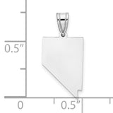 Nevada State Charm Pendant in Real 14k White Gold