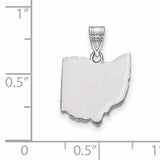 Ohio State Charm Pendant in Real 14k White Gold
