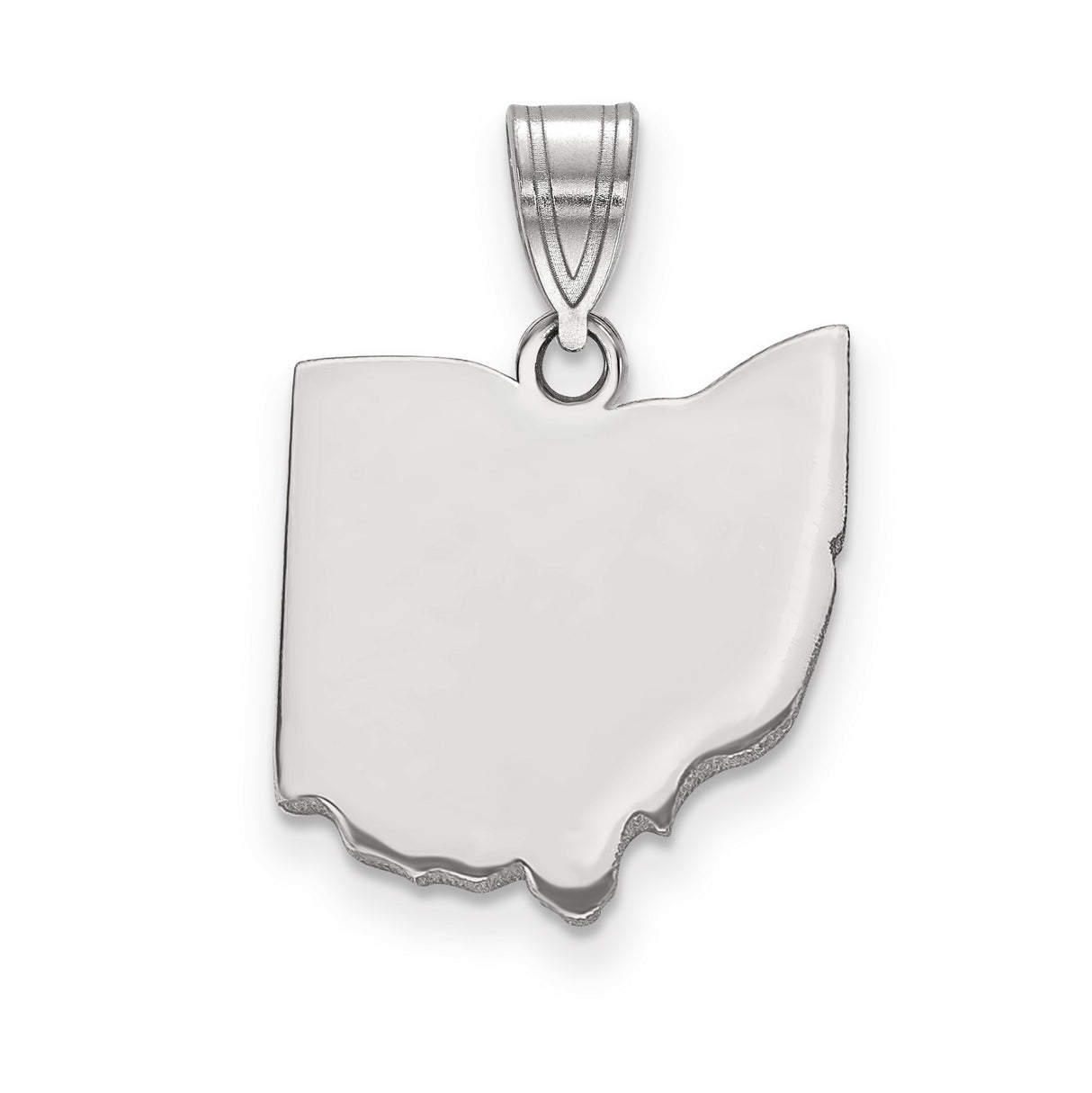 Ohio State Charm Pendant in Real 14k White Gold