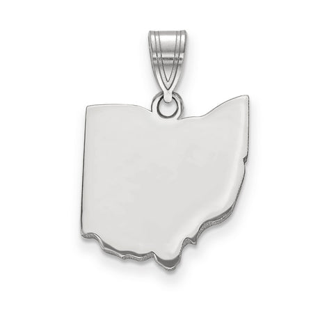 Ohio State Charm Pendant in Real 14k White Gold