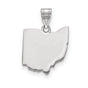 Ohio State Charm Pendant in Real 14k White Gold