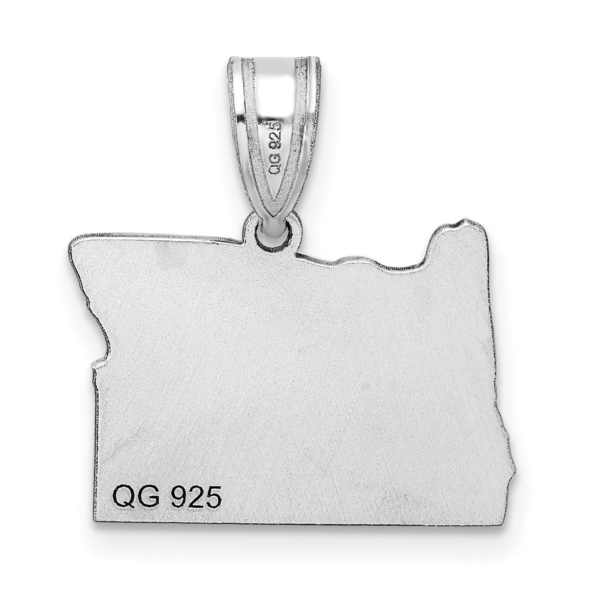 Oregon State Charm Pendant in Real 14k White Gold