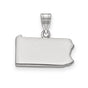 Sterling Silver Pennsylvania State Pendant, Polished Outline Map Charm for Women or Unisex Wear