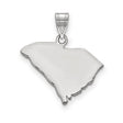 South Carolina State Charm Pendant in Real 14k White Gold