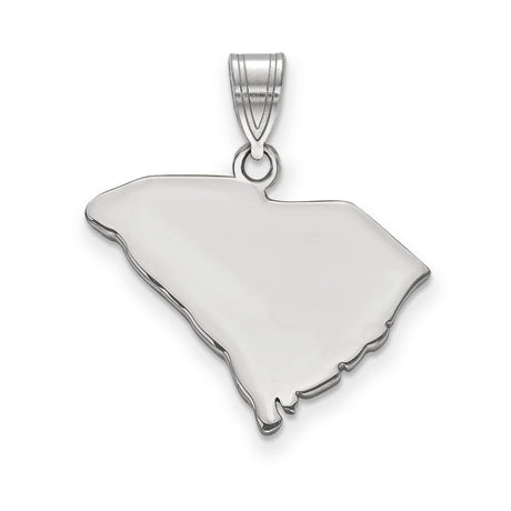 South Carolina State Charm Pendant in Real 14k White Gold