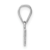 Tennessee State Charm Pendant in Real 14k White Gold