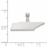 Tennessee State Charm Pendant in Real 14k White Gold