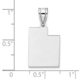 Utah State Charm Pendant in Real 14k White Gold