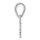 Virginia State Charm Pendant in Real 14k White Gold