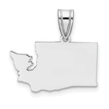 Washington State Charm Pendant in Real 14k White Gold