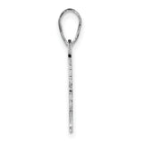 Wisconsin State Charm Pendant in Real 14k White Gold