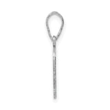 14k White Gold West Virginia State Pendant, Polished Map Charm with Silhouette Design