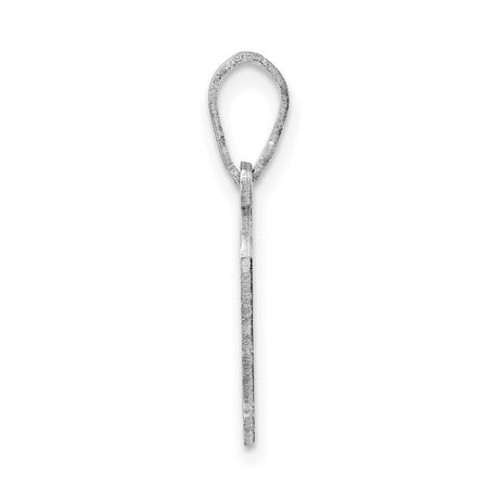 14k White Gold West Virginia State Pendant, Polished Map Charm with Silhouette Design