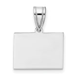 Wyoming State Charm Pendant in Real 14k White Gold