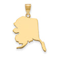 Polished Alaska State Shaped Charm Pendant in Real 925 Sterling SIlver