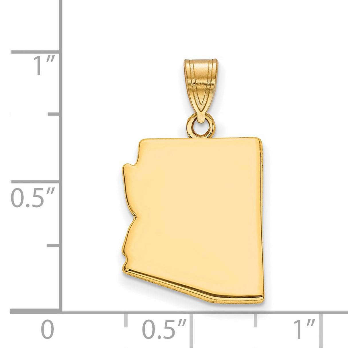 Polished Arizona State Shaped Charm Pendant in Real 925 Sterling SIlver