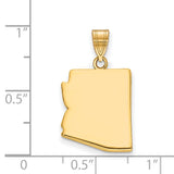 Polished Arizona State Shaped Charm Pendant in Real 925 Sterling SIlver