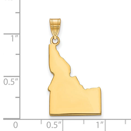 Polished Idaho State Shaped Charm Pendant in Real 925 Sterling SIlver