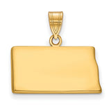 Gold Plated North Dakota State Charm Pendant in Real 925 Sterling SIlver