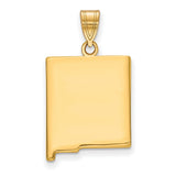 Gold Plated New Mexico State Charm Pendant in Real 925 Sterling SIlver