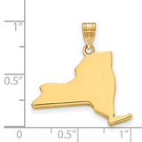 Gold Plated New York State Charm Pendant in Real 925 Sterling SIlver