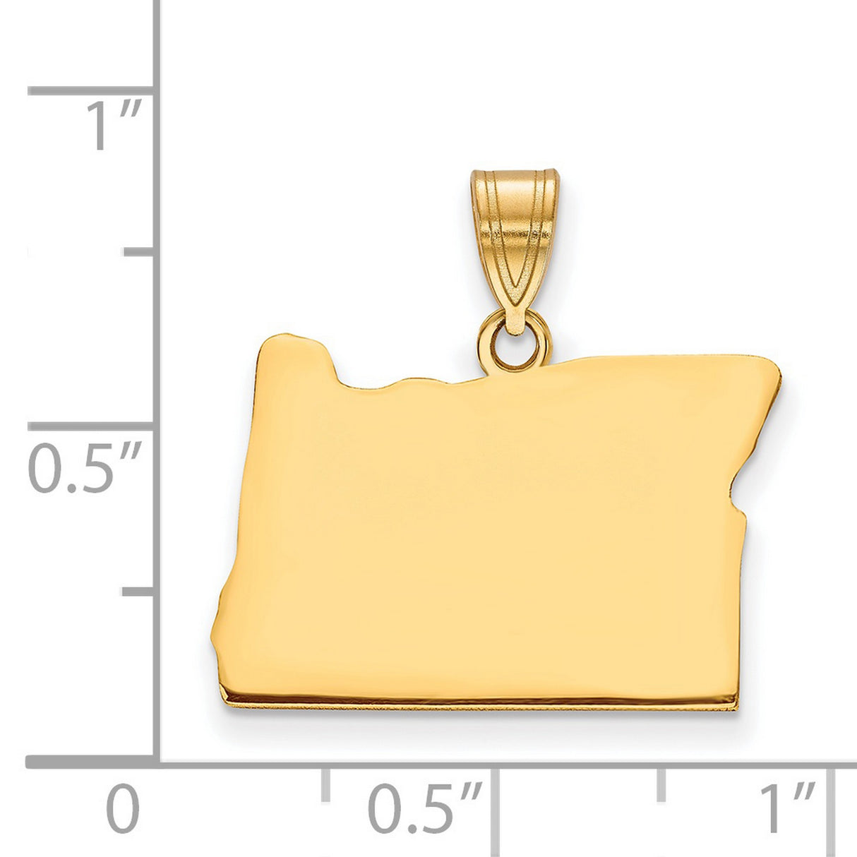 Gold Plated Oregon State Charm Pendant in Real 925 Sterling SIlver