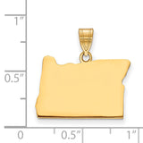 Gold Plated Oregon State Charm Pendant in Real 925 Sterling SIlver