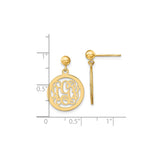 Sterling Silver Dangle Earrings with Script Monogram Design for Women