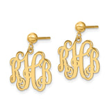 Sterling Silver Monogram Stud Earrings, Custom Script Initial Jewelry for Women
