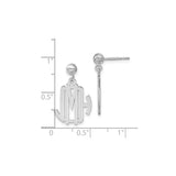 Sterling Silver Marian Earrings with AM Cross Symbol, Catholic Dangle Jewelry for Women
