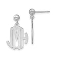 14k White Gold Marian Symbol Dangle Earrings, AM Monogram Catholic Religious Jewelry
