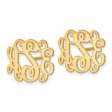 Sterling Silver Monogram Stud Earrings, Custom Script Initial Letter Jewelry for Women
