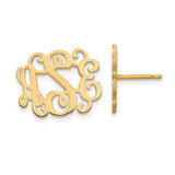 Sterling Silver Monogram Stud Earrings, Custom Script Initial Letter Jewelry for Women