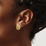 Sterling Silver Monogram Stud Earrings with Script Cutout Design, Custom Initial Letter Jewelry