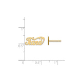 14k Yellow Gold Nameplate Stud Earrings, Custom Tiara Script, Personalized Letter Design for Women