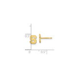 14k Yellow Gold Letter S Stud Earring, Brushed Finish, Minimalist Initial Jewelry