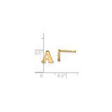 Sterling Silver Letter A Initial Stud Earrings, Block Font Alphabet Design, Unisex Style