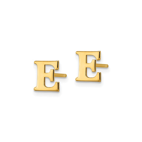 Sterling Silver Letter E Stud Earrings, Modern Serif Font, Unisex Minimalist Design